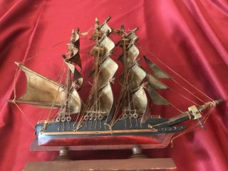 Vintage Wooden And Leather Ship Salty Sark