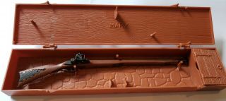 Vintage Marx Toy Miniature Gun With Case And Instructions The Kentucky Rifle
