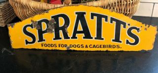 Vintage Spratt’s Dog & Cagebirds Enamel Sign 1939’s - 1940’s