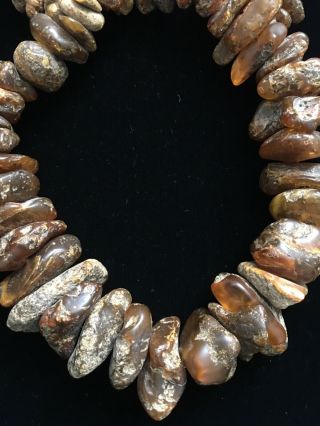 Vintage Baltic Amber Necklace | 30 " Length | Stunning Natural Beauty | 925 Clasp