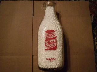 Vintage Fox Chase Dairy Milk Bottle,  Towanda Pa