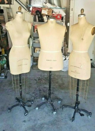 Vntg Wolf Model Form Co,  Ny Collapsible Dress X2 Ladies And X1 Men Sizes 8 - 10 - &40