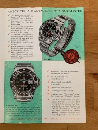 Vintage Rolex GMT - Master Information Pamphlet Booklet 1966 3