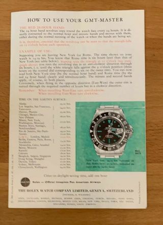 Vintage Rolex GMT - Master Information Pamphlet Booklet 1966 4