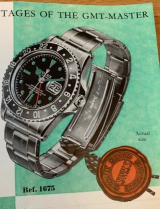 Vintage Rolex GMT - Master Information Pamphlet Booklet 1966 6