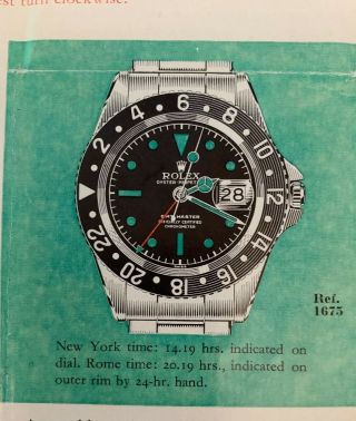 Vintage Rolex GMT - Master Information Pamphlet Booklet 1966 7