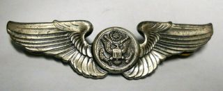 Vintage Wwii U S Army Air Corps Force Air Crew 3” Sterling Silver Pilot Wings