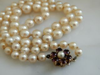 A Stunning 9 Ct Gold Art Deco Amethyst Cultured Pearl Necklace