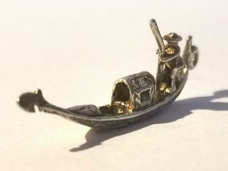 Vintage Sterling Silver Chinese Oriental Boat Charm - Metal Detecting Find