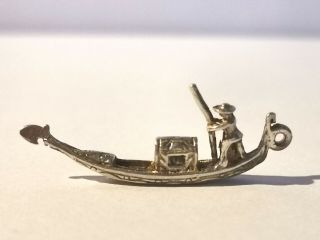 Vintage Sterling Silver Chinese Oriental Boat Charm - Metal Detecting Find 2