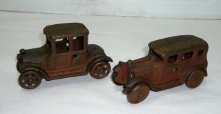 Vintage Cast Iron Toy Cars Set Of 2