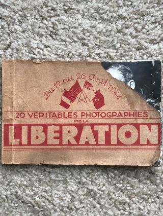 French,  1944 Paris Liberation Book Of 20 Postcards - From A World War Ii Veteran