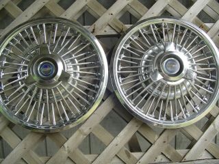 Two Vintage 1965 1966 1967 Ford Mustang Fairlane Spinner Hubcaps Wheel Covers