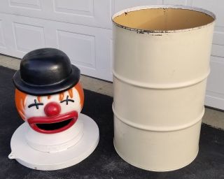 Vintage 1950s Carnival Amusement Park Midway Game Time Circus Clown Head & Can 9