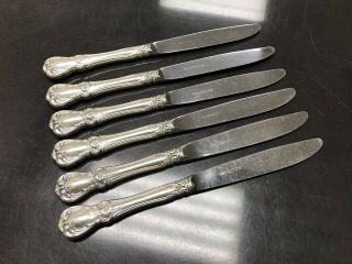 Towle Old Master Sterling Silver Set Of 6 Dinner Knives 8.  75 In