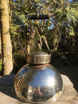 Antique Coleman Arc Lantern Dome Shade with Handle & globe Clips 3