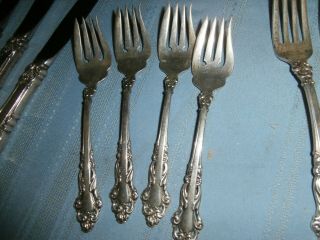 15 pc REED & BARTON STERLING SILVER FLATWARE FORKS SPOON KNIFE SPANISH BAROQUE ? 3