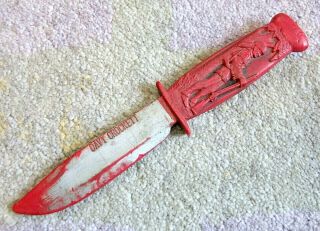 Vintage Davy Crockett Red Rubber Dagger Knife By Auburn,  8 " Long