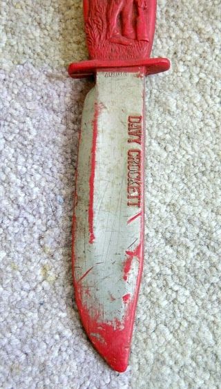 Vintage DAVY CROCKETT Red Rubber Dagger KNIFE by Auburn,  8 