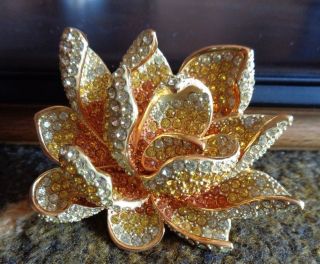 Joan Rivers Lotus Flower Pin Brooch