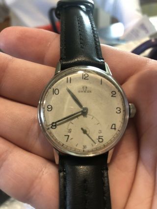 Vintage Omega 35mm Steel Watch 1940’s WWII era All Cal 30 2