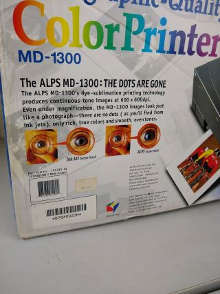 ALPS Color Printer MD - 1300 dye sublimation,  Factory RARE FIND 2