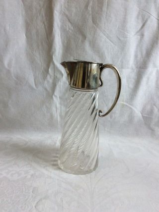 Hukin And Heath Claret Jug,  Glass And Silver Plate,