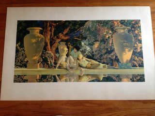 MAXFIELD PARRISH 1918 THE GARDEN OF ALLAH_ RARE_LARGE_UNCIRCULATED 2