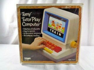 Vintage 1985 Tomy Tutor Play Computer Keyboard Learning Toy Educational