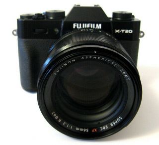 FUJI FUJIFILM X - T20 24 MP DIGITAL CAMERA RARE FUJINON EBC XF 56mm 1.  2 LENS 2