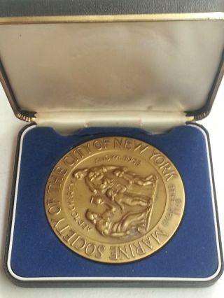Rare 1964 Bronze Medal Marine Society Of The City Of York Arthur L.  Holdeman