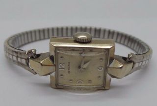 Vintage Solid 14k White Gold Ladies Hamilton Watch 6 " E12290 - 1 14.  36 Grams
