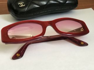 Authentic CHANEL sunglasses red and gold.  Outstanding vintage. 3