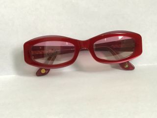 Authentic CHANEL sunglasses red and gold.  Outstanding vintage. 4