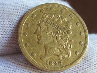 1838 $5 Classic Head Gold Half Eagle Rare Variety Breen 6515 Gold Coin