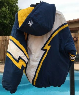 RARE Vintage 90s Lightning Bolt Starter San Diego Chargers Big Logo Jacket LARGE 2