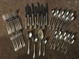 Service For 10 Enchantment 1985 Community Oneida Cubed Silverplate Flatware 53pc