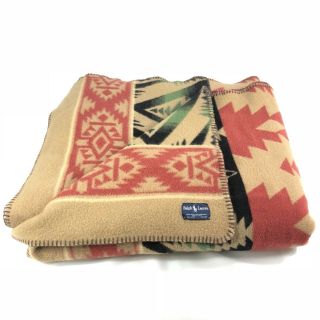 Vtg Polo Ralph Lauren Blanket Throw Southwest Indian Style 100 Wool Euc