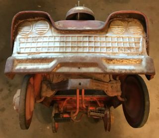 Vintage MURRAY “Flat Face” Fire Chief Unrestored Red Pedal Car Ball Bearing 2