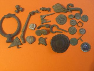 Metal Detector Finds,  Better Finds Include 3 Votive Items,  Medieval,  Tudor,  Xlant.