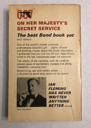 James Bond On Her Majesty’s Secret Service By Ian Fleming RARE 1ST EDITION PAN 2