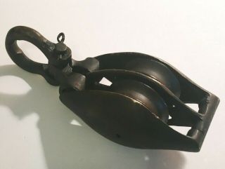 Antique Wilcox & Crittenden Sailboat Bronze Double Pulley All,  Beauty