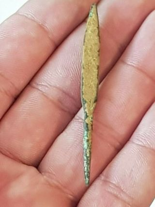 Exeptional Extremely Rare Ancient Bronze Arrowhead.  9,  1 Gr.  66 Mm