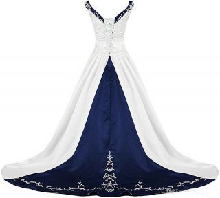 Vintage Embroidery Satin Wedding Dresses V Neck Sequins Princess Bridal Gowns 7