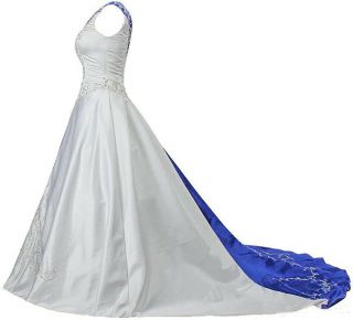 Vintage Embroidery Satin Wedding Dresses V Neck Sequins Princess Bridal Gowns 8