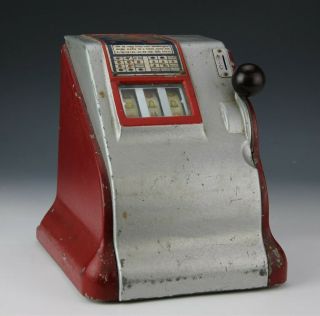 Vtg Liberty Bell 1 Cent Penny Casino Slot Machine Trade Stimulator W/ Key Nr Rlc