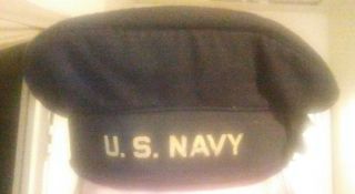 Vintage Wwii ??? Us Navy Usn Wool Sailors Cracker Jack Flat Cap Hat Size 7