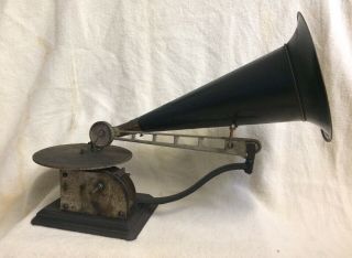 Columbia Model Au Disc Phonograph Gramophone Front Mount Antique