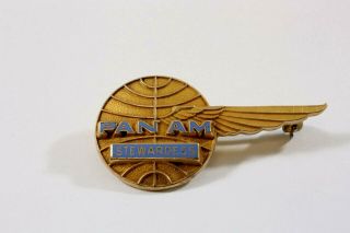 One Vintage Pan Am Stewardess 10k Gold Pin With Enameling