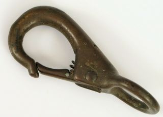 Antique Heavy Duty Bronze Nautical Spring Loaded Boat Rope Clip Anchor Usn Navy